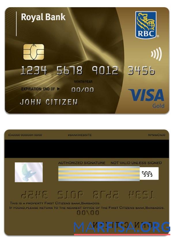 Realistic Barbados Royal bank visa gold example